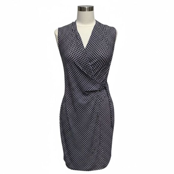 Ann Taylor Dresses & Skirts - Ann Taylor Sleeveless Wrap Dress - XS - Black White Geometric Print